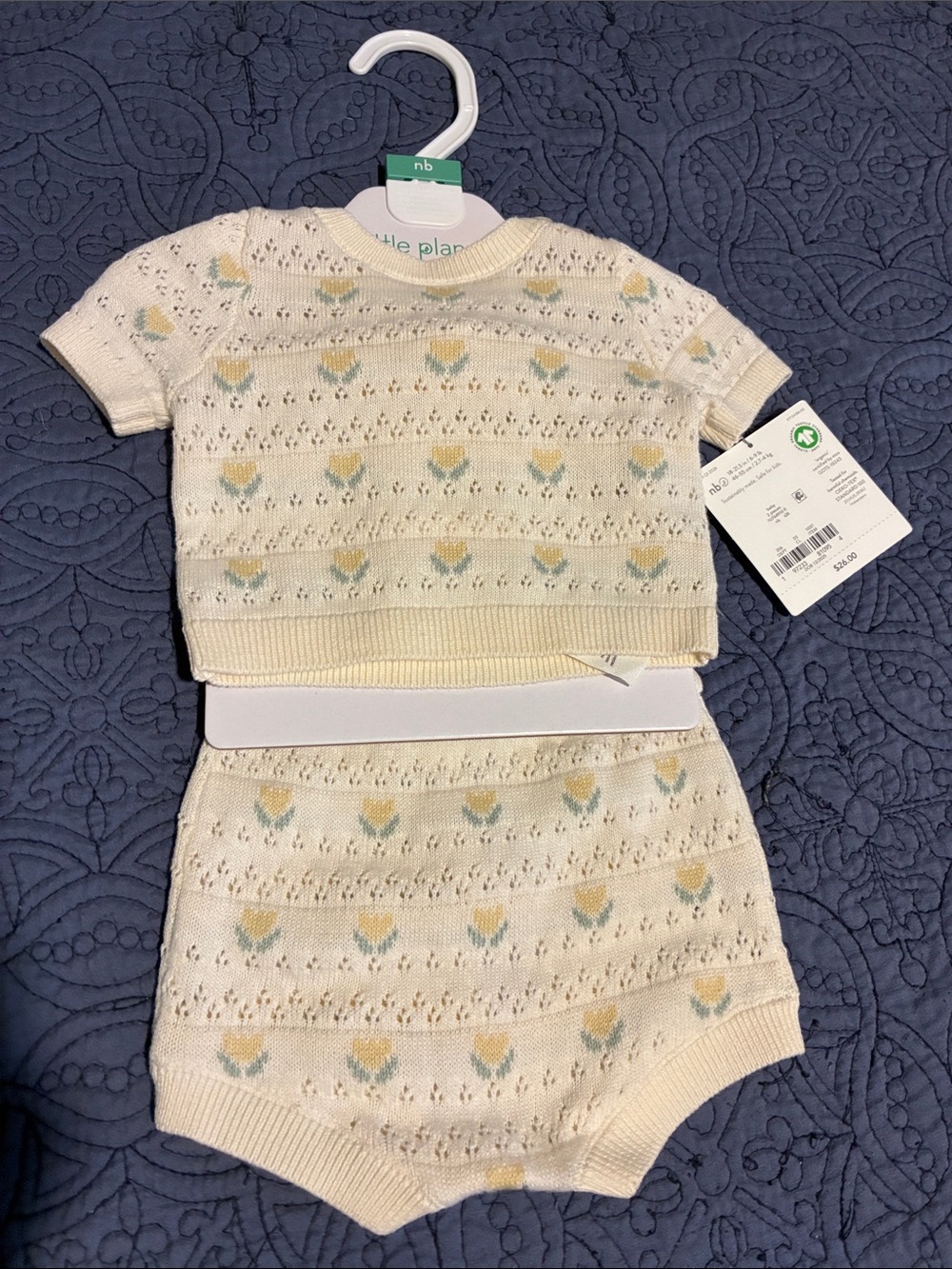 Little Planet Cream Yellow Knit Baby Matching Set